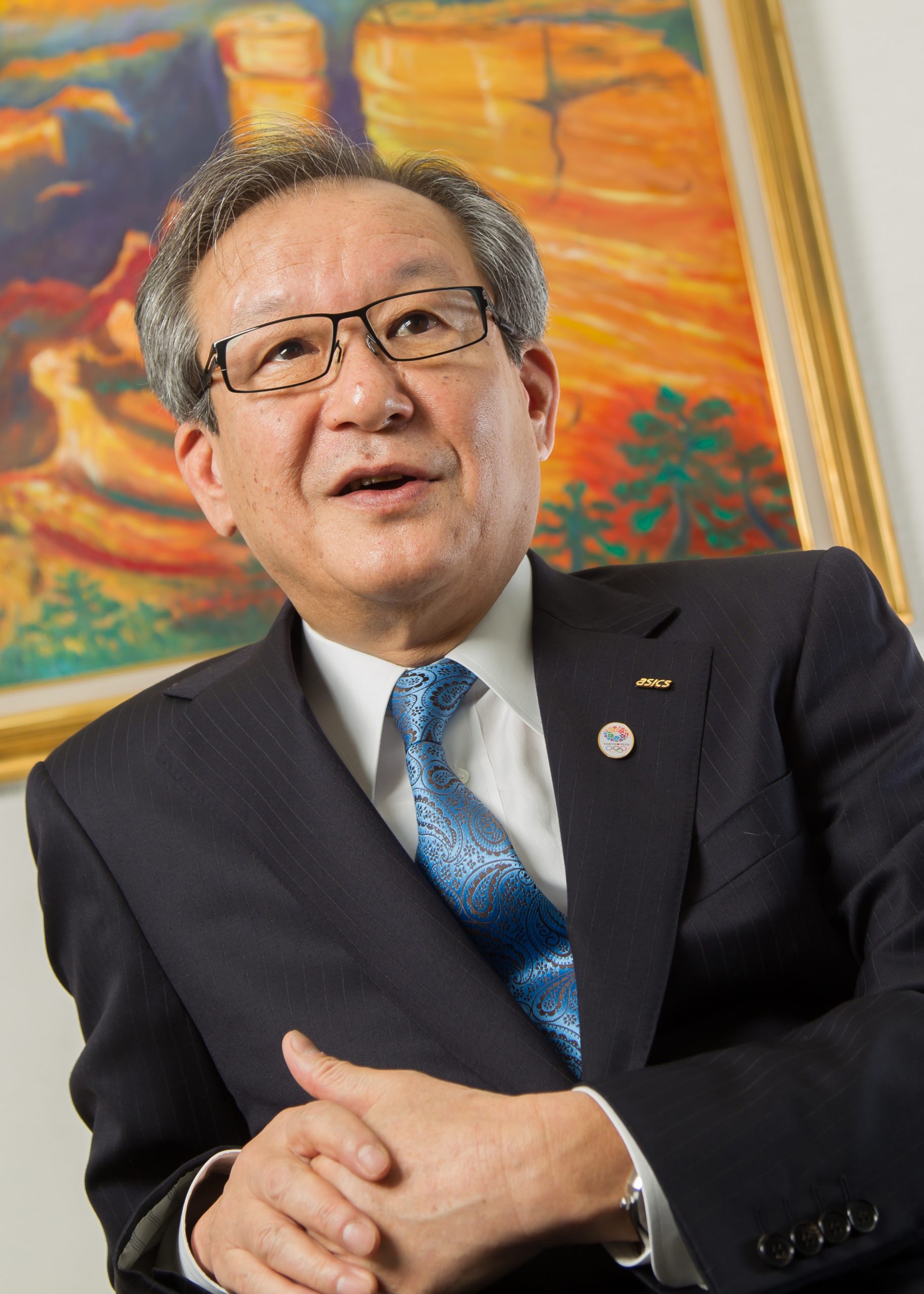 撮影取材、日経BP、インタビュー、LiVE ONE、株式会社アシックス、尾山基氏、ポートレート、兵庫県、スポーツ用品、2008年～2018代表取締役社長
