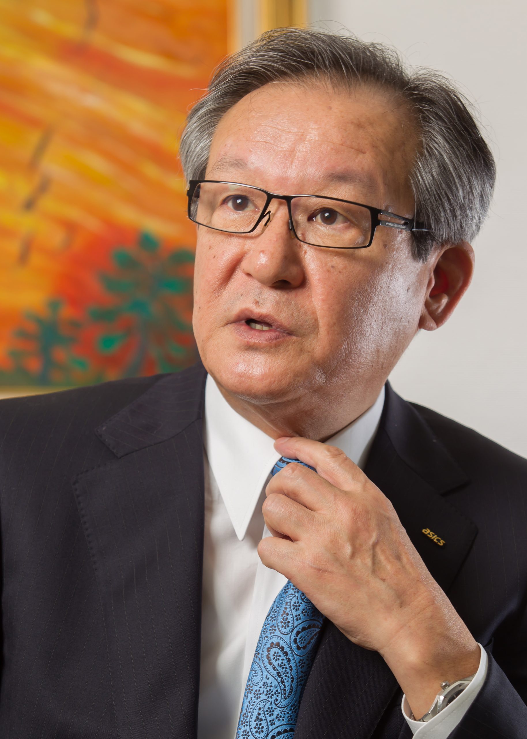 撮影取材、日経BP、インタビュー、LiVE ONE、株式会社アシックス、尾山基氏、ポートレート、兵庫県、スポーツ用品、2008年～2018代表取締役社長
