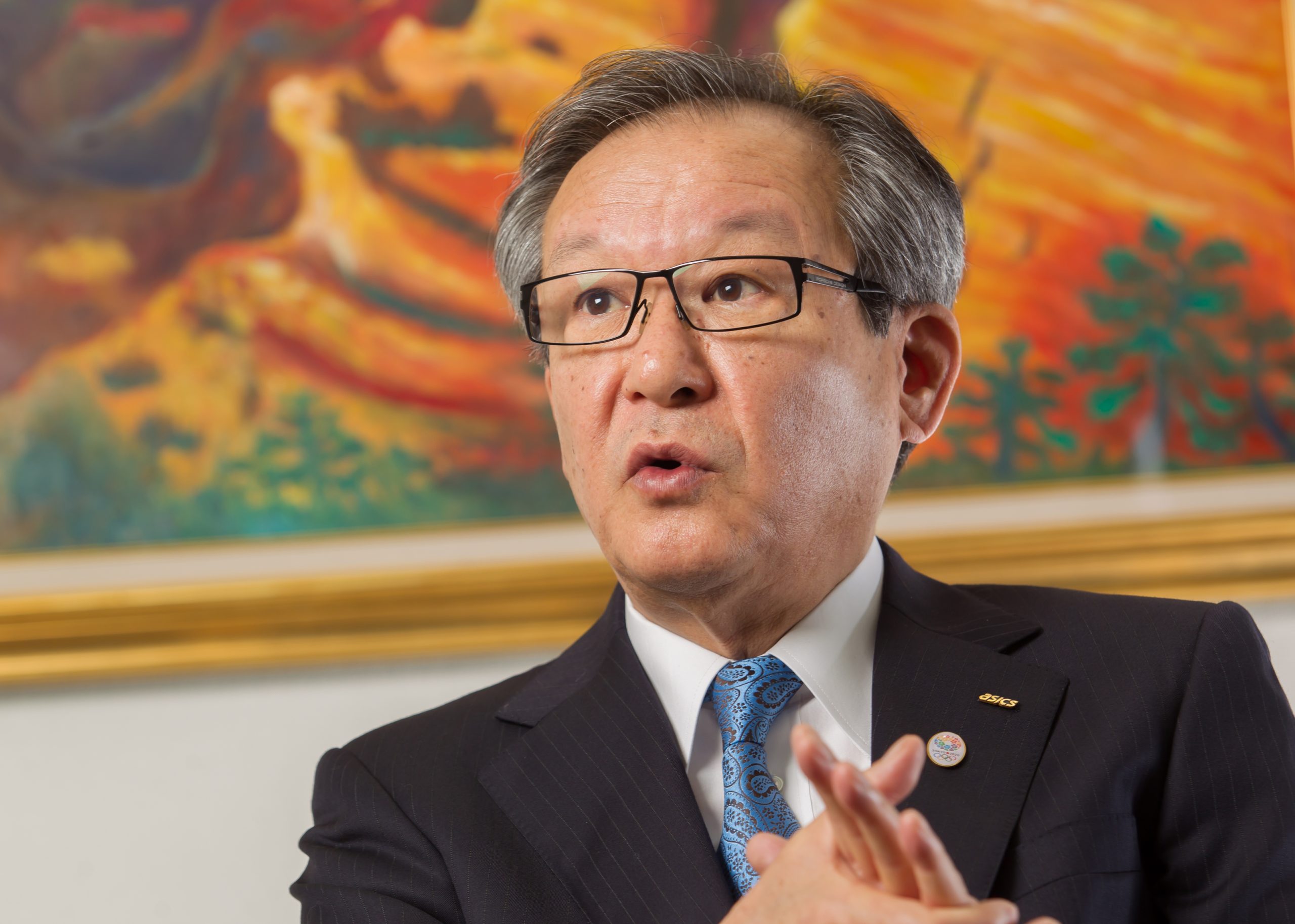 撮影取材、日経BP、インタビュー、LiVE ONE、株式会社アシックス、尾山基氏、ポートレート、兵庫県、スポーツ用品、2008年～2018代表取締役社長